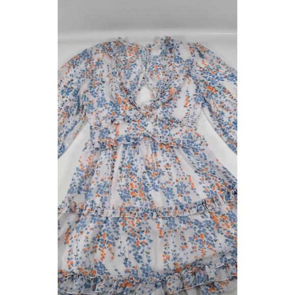Unbranded Floral‎ Dress Long Sleeves Cottagecore Fairy Womens M Deep V-Neck - Picture 7 of 16